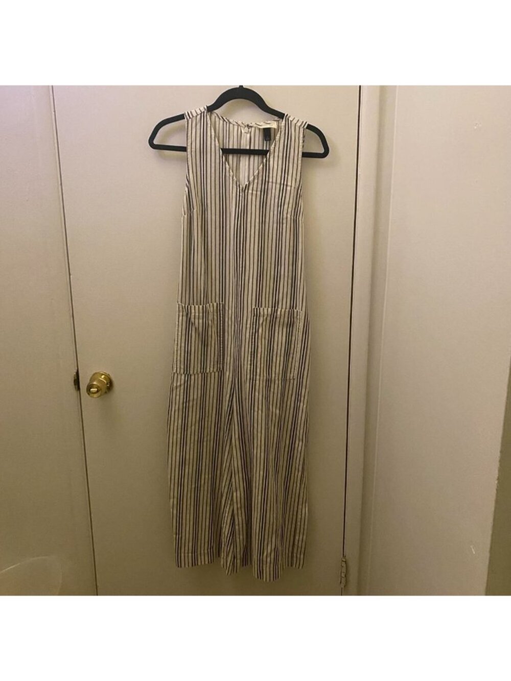 Universal threads black and white striped jumpsuit